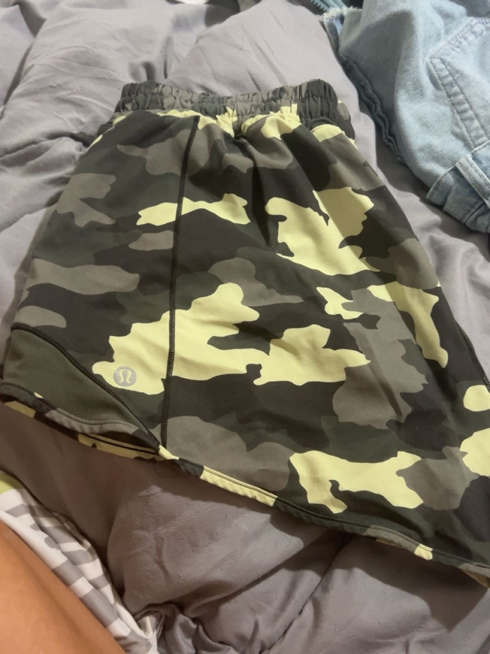 lululemon athletica Camouflage Athletic Shorts - Olive Green & Yellow